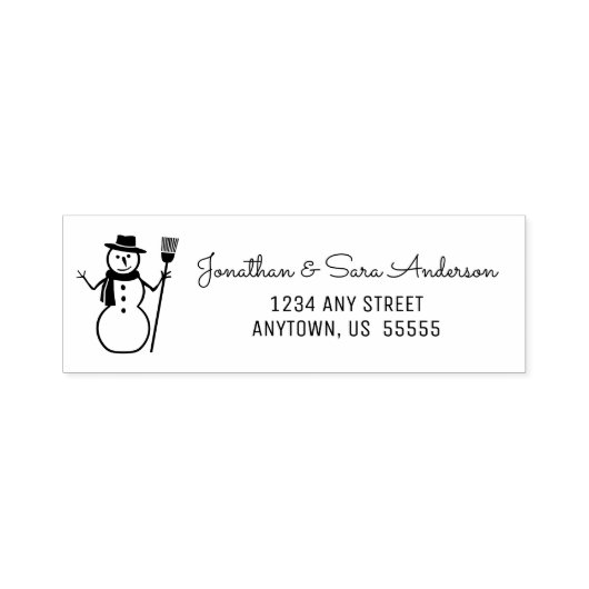 Winter Snowman Return Address Zelfinktende Stempel (Design)