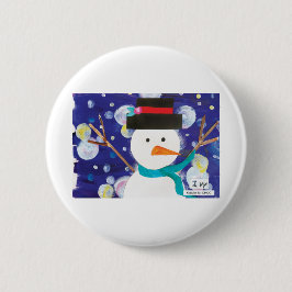 Winter Snowman Ronde Button 5,7 Cm