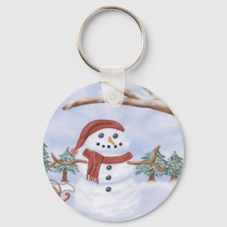 Winter Snowman Sleutelhanger