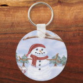 Winter Snowman Sleutelhanger (Voorkant)