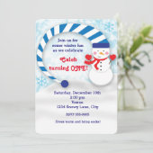 Winter Snowman Snowy Holiday Schattigee feestuitno Kaart (Staand voorkant)