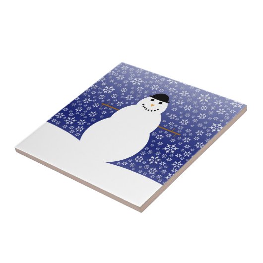 Winter Snowman Tile Tegeltje (Zijkant)
