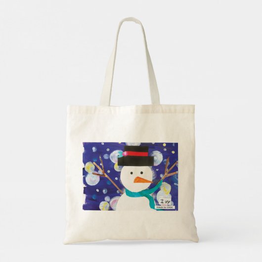 Winter Snowman Tote Bag (Achterkant)