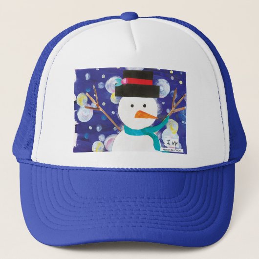 Winter Snowman Trucker Pet (Voorkant)
