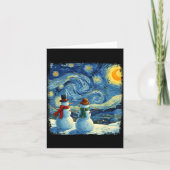 Winter Snowman Van Gogh Starry Night Christmas  Kaart (Voorkant)