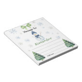 Winter Snowman verjaardagscapsule bericht Notitieblok (Schuin)