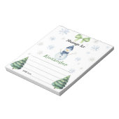 Winter Snowman verjaardagscapsule bericht Notitieblok (Linkerzijde)