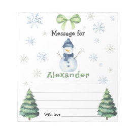 Winter Snowman verjaardagscapsule bericht Notitieblok