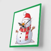 WINTER SNOWMAN VIERKANTE KLOK (Hoek)