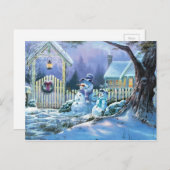 Winter Snowman voor kerstcadeau Feestdagenkaart (Voorkant / Achterkant)