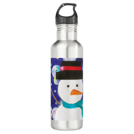 Winter Snowman Waterfles