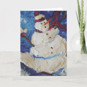 Winter Snowman Wenskaart Feestdagen Kaart