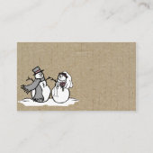 Winter Snowmen Bride & Groom Place Card Plaatskaartje (Achterkant)