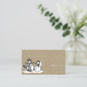 Winter Snowmen Bride & Groom Place Card Plaatskaartje (Staand voorkant)