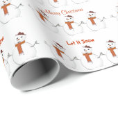Winter Snowmen laat het sneeuwwitje Cadeaupapier (Rol Hoek)
