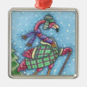 WINTER SNOWSHOES, PINK FLAMINGO CHRISTMAS ORNAMENT (Voorkant)