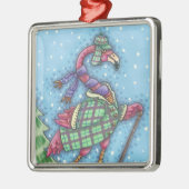 WINTER SNOWSHOES, PINK FLAMINGO CHRISTMAS ORNAMENT (Links)