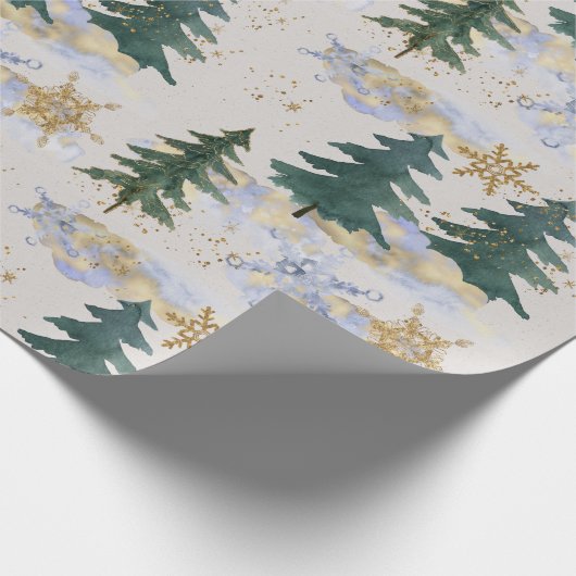 Winter Snowstorm in het Vuur Bos Wrapping Paper Cadeaupapier (Hoek)
