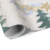 Winter Snowstorm in het Vuur Bos Wrapping Paper Cadeaupapier (Rol Hoek)