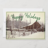  Winter Snowy Barn Foto aangepast Feestdagenkaart (Voorkant)