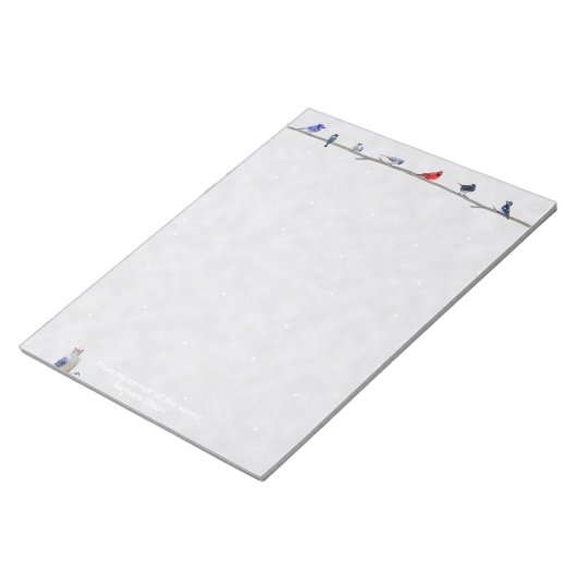 Winter Snowy Birds: blocnote paper (Schuin)