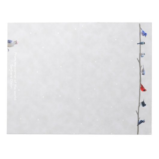 Winter Snowy Birds: blocnote paper (Voorkant)