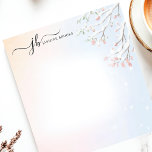 Winter Snowy Branch Waterverf gepersonaliseerd Notitieblok<br><div class="desc">Dit gepersonaliseerde notitieblok heeft delicate, besneeuwde takken met een achtergrond van zacht waterverf gradiënt, waardoor een serene en elegante winterse esthetiek ontstaat. Ideaal voor liefhebbers van natuur, seizoensgebonden briefpapier fans, en degenen die genieten van minimalistische design. Pas de tekst aan de bovenkant aan voor een uniek tintje, waardoor deze ideaal...</div>