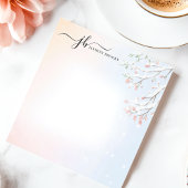 Winter Snowy Branch Waterverf gepersonaliseerd Notitieblok