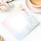 Winter Snowy Branch Waterverf gepersonaliseerd Notitieblok