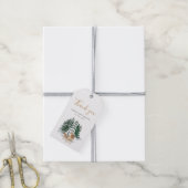 Winter Snowy Forest en Deer Dank je Cadeaulabel (Met Touw)