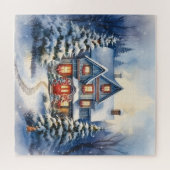 Winter Snowy Kerst Huis en Pathway Legpuzzel (Horizontaal)