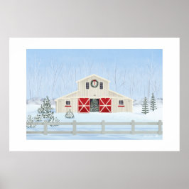Winter Snowy Kerststal Extra grote print