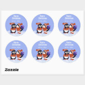 Winter Snowy Merry Christmas Ronde Sticker (Vel)