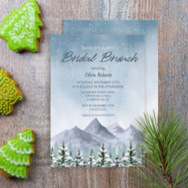 Winter Snowy Mountain Forest bruids brunch Kaart