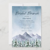 Winter Snowy Mountain Forest bruids brunch Kaart (Voorkant)