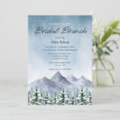 Winter Snowy Mountain Forest bruids brunch Kaart (Staand voorkant)