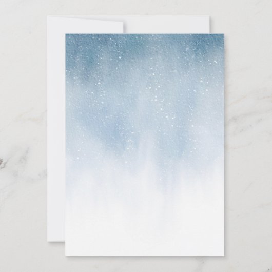 Winter Snowy Mountain Forest bruiloft Kaart (Achterkant)