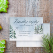 Winter Snowy Mountain Forest bruiloft RSVP Kaartje