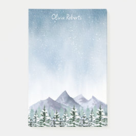 Winter Snowy Mountain Forest gepersonaliseerd Post-it® Notes