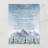 Winter Snowy Mountain Forest Trouwgegevens Informatiekaartje (Voorkant)