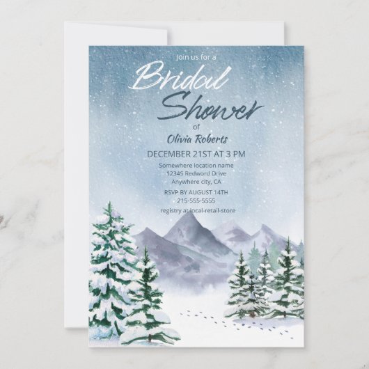 Winter Snowy Mountain Forest Vrijgezellenfeest Kaart (Voorkant)