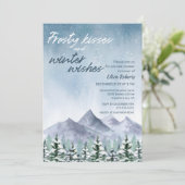 Winter Snowy Mountain Forest Vrijgezellenfeest Kaart (Staand voorkant)