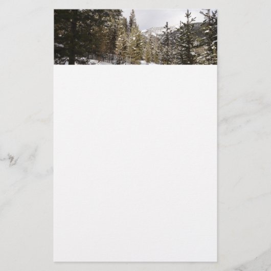 Winter Snowy Mountain Scene in Montana Briefpapier (Voorkant)