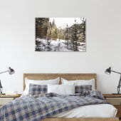 Winter Snowy Mountain Scene in Montana Canvas Afdruk (Insitu (Slaapkamer))