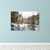 Winter Snowy Mountain Scene in Montana Canvas Afdruk (Insitu (Houten vloer))
