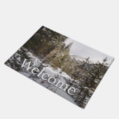 Winter Snowy Mountain Scene in Montana Deurmat (Schuin)