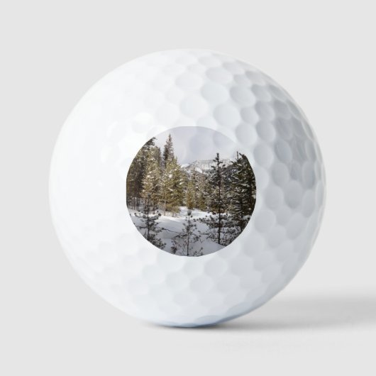 Winter Snowy Mountain Scene in Montana Golfballen (Voorkant)