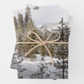 Winter Snowy Mountain Scene in Montana Inpakpapier Vel (In situ)