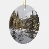 Winter Snowy Mountain Scene in Montana Keramisch Ornament (Rechts)
