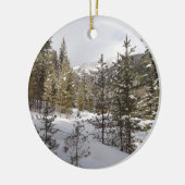 Winter Snowy Mountain Scene in Montana Keramisch Ornament (Links)